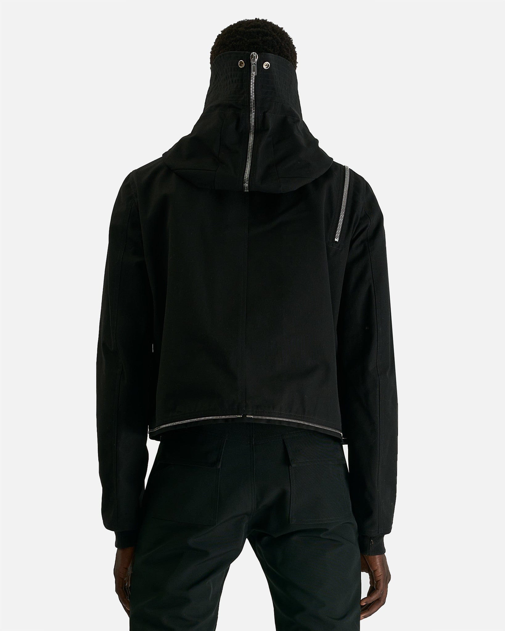 Rick Owens Men's Jackets Cropped Headon Parka in Black