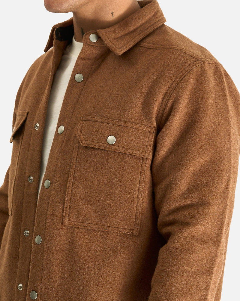 Rick Owens DRKSHDW Men's Shirts Cropped Outershirt in Rust