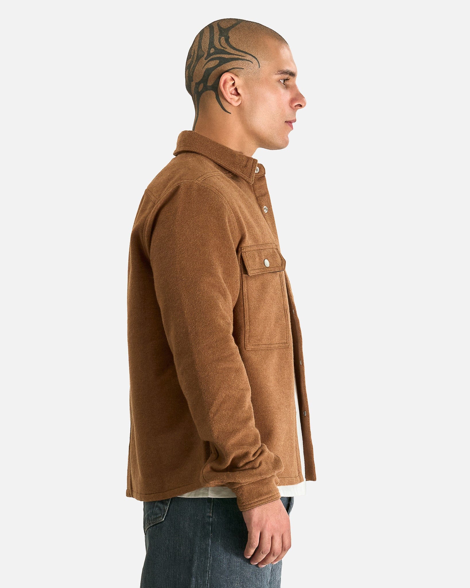 Rick Owens DRKSHDW Men's Shirts Cropped Outershirt in Rust