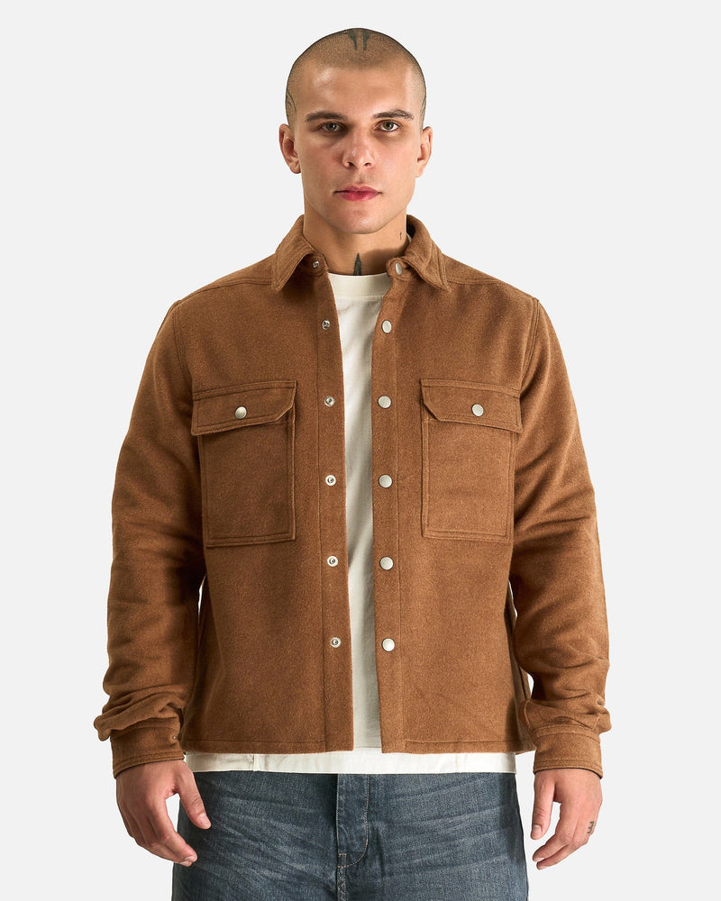 Rick Owens DRKSHDW Men's Shirts Cropped Outershirt in Rust