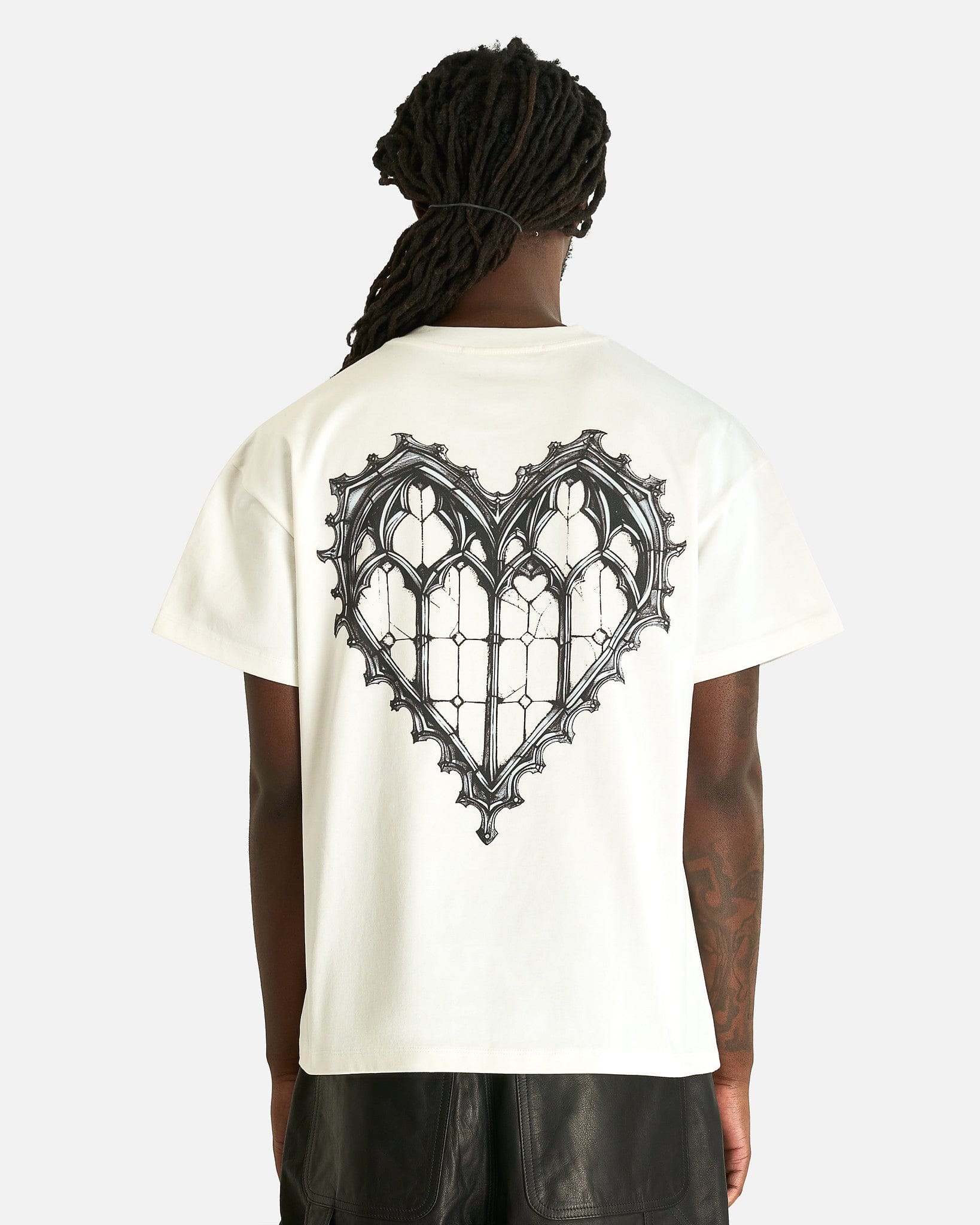 Who Decides War Men's T-shirts Crossed Heart Short Sleeve Shirt in Cloud