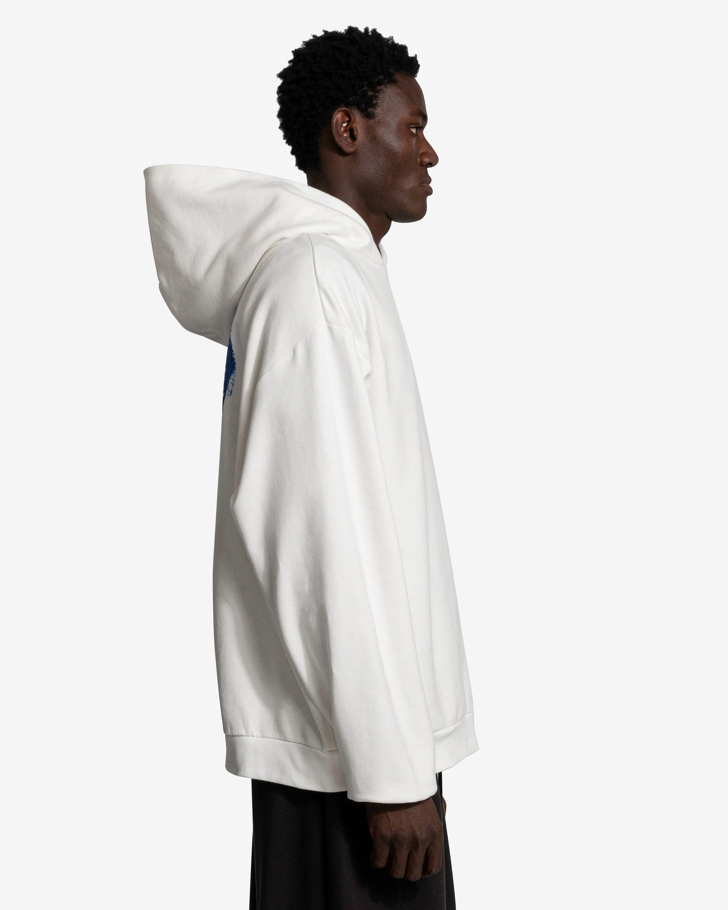 Marni Men's Sweatshirts Crossword Heart Brushed Cotton Hoodie in Stone White