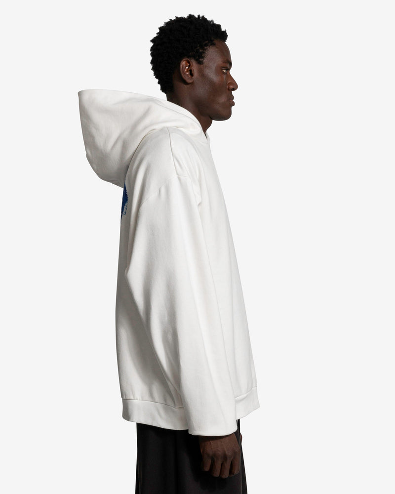 Marni Men's Sweatshirts Crossword Heart Brushed Cotton Hoodie in Stone White