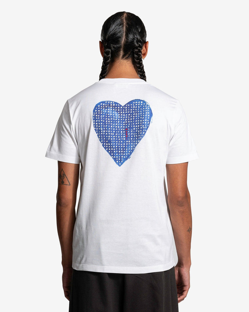 Marni Men's T-Shirt Crossword Heart T-Shirt in Lily White