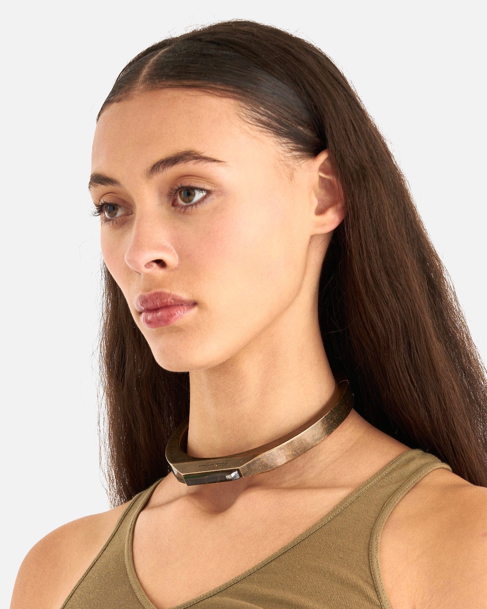 Crystal Beveled Choker in Dark Bronze SVRN