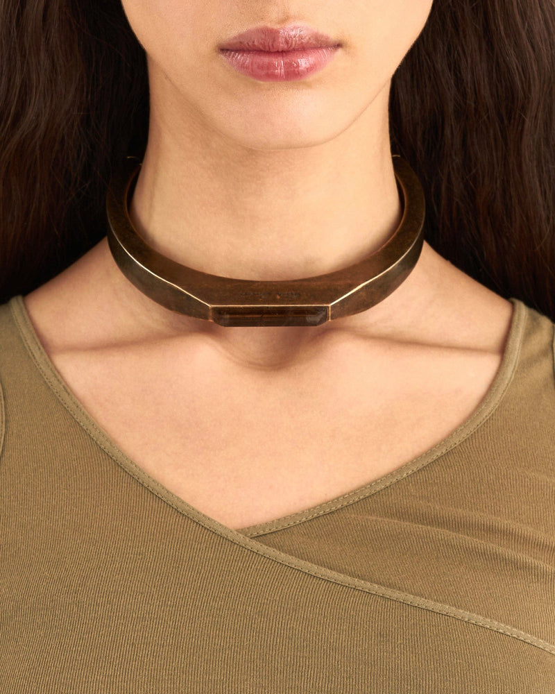 Crystal Beveled Choker in Dark Bronze – SVRN
