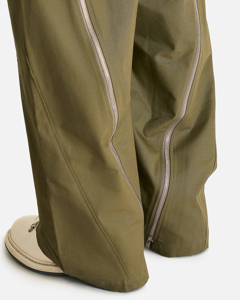 FFFPOSTALSERVICE Men's Pants Curved Backzip Trousers in Sand