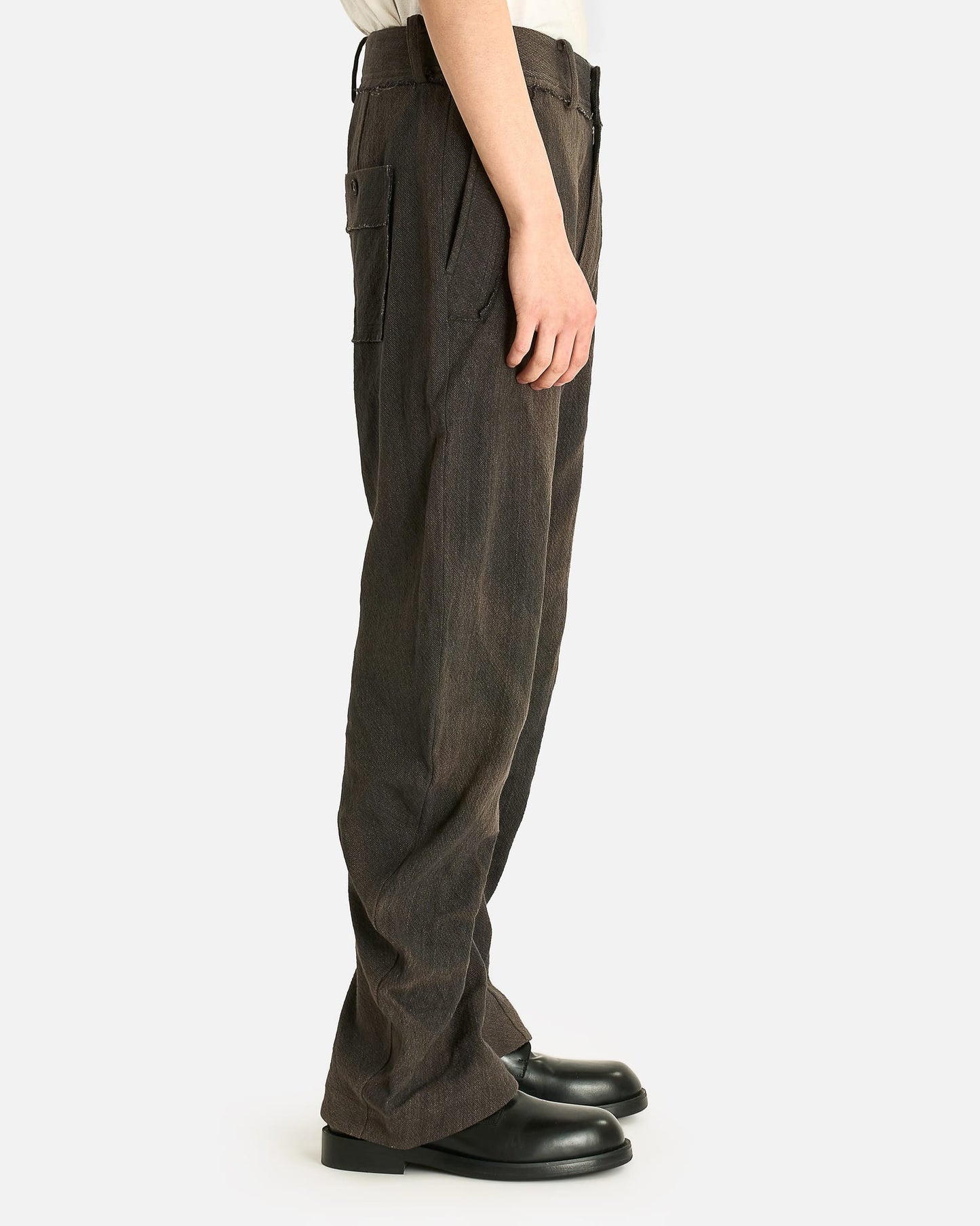 JiyongKim Men's Pants Curved Trousers in Black