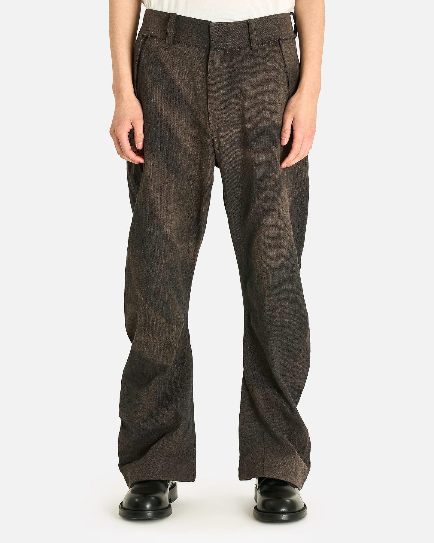 JiyongKim Men's Pants Curved Trousers in Black