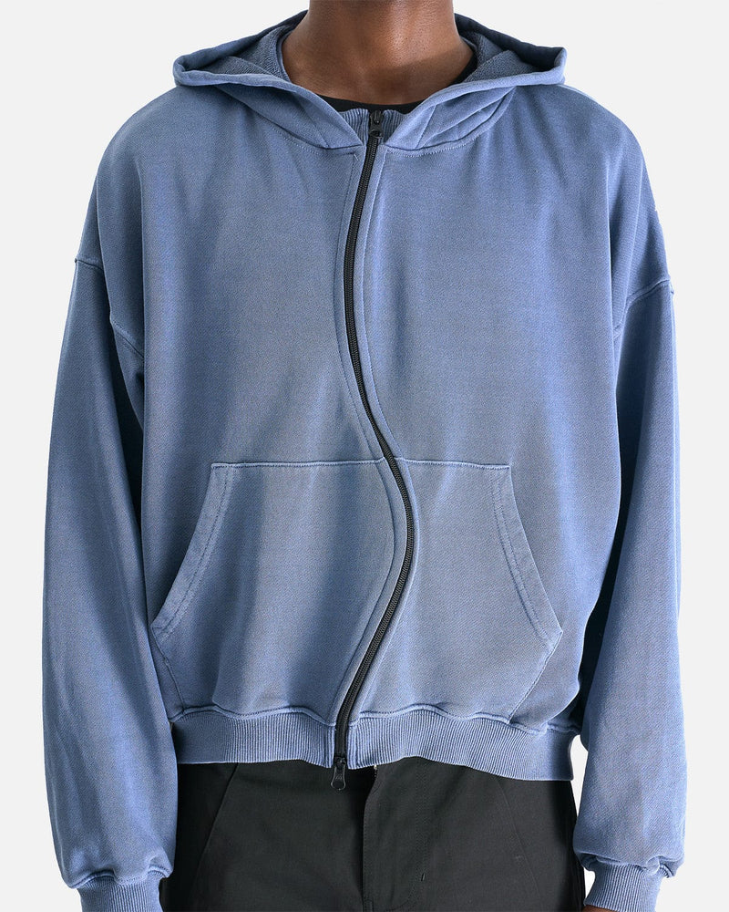 FFFPOSTALSERVICE Men's Jackets Curved Zip-Up Round Hem Hoodie in Ghost Lilac