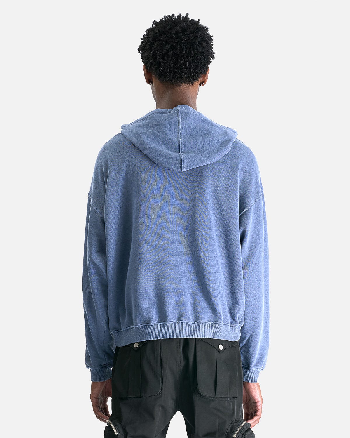 FFFPOSTALSERVICE Men's Jackets Curved Zip-Up Round Hem Hoodie in Ghost Lilac