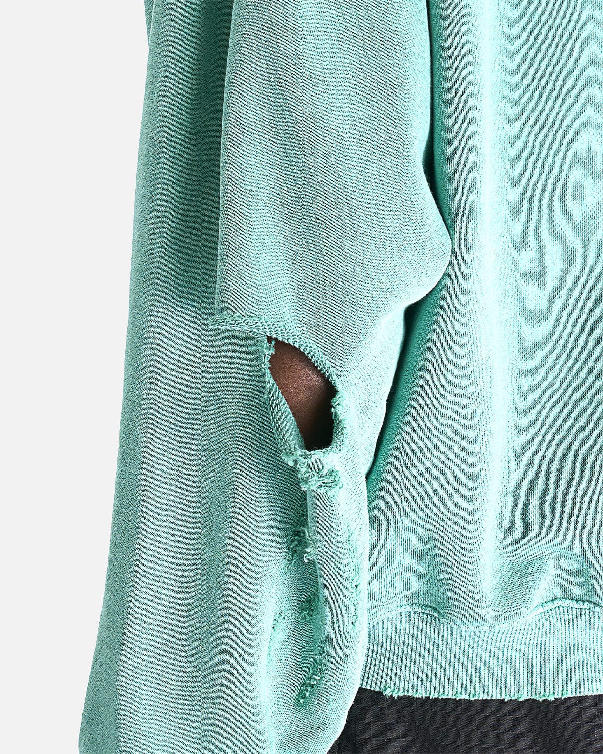 FFFPOSTALSERVICE Men's Jackets Curved Zip-Up Round Hem Hoodie in Tokyo Green