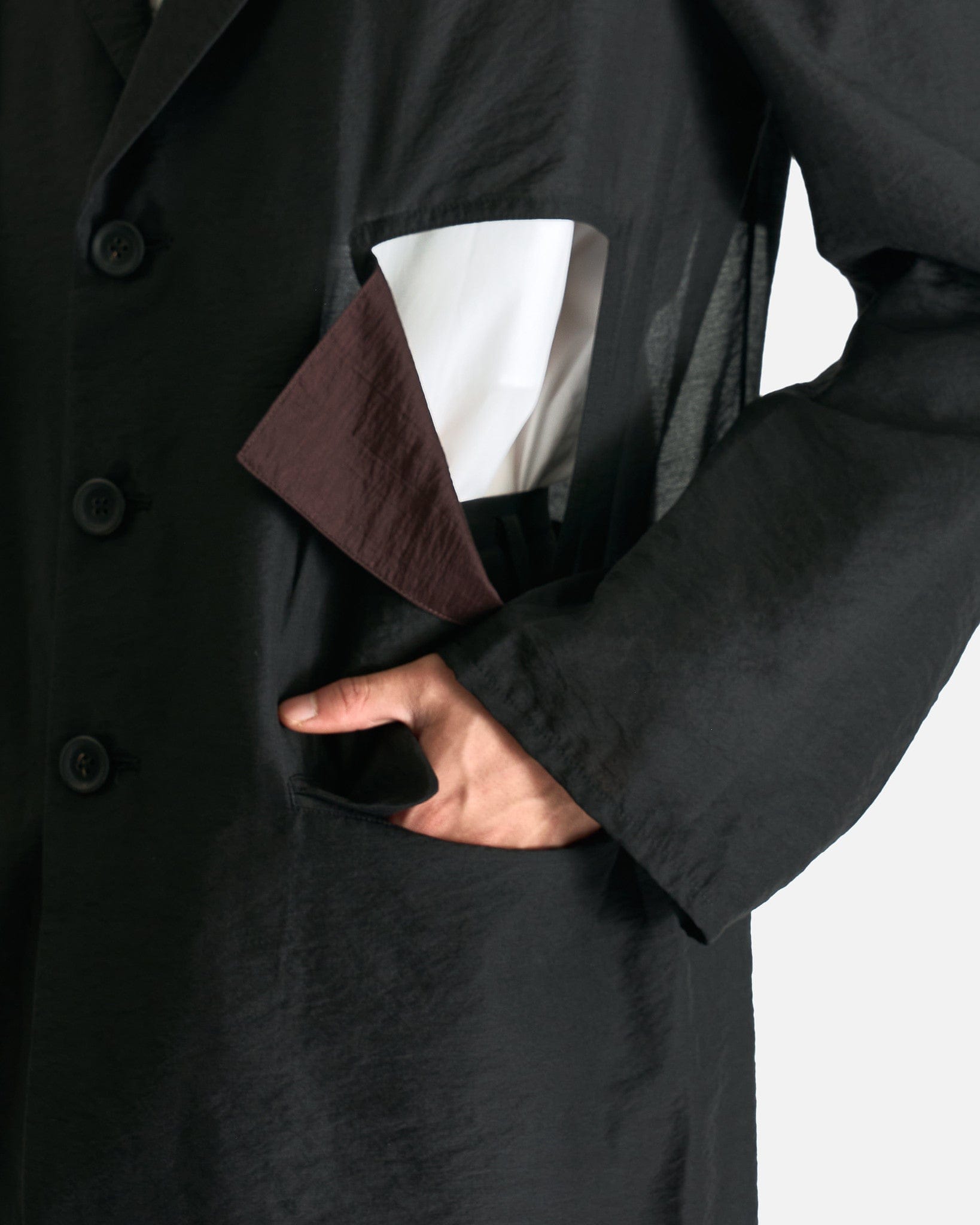 Yohji Yamamoto Pour Homme Men's Shirts Cut-Off Detail Jacket in Black