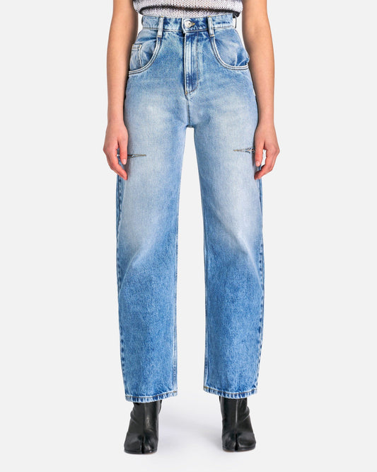 Maison Margiela Women Pants Cut-Out Jeans in Blue