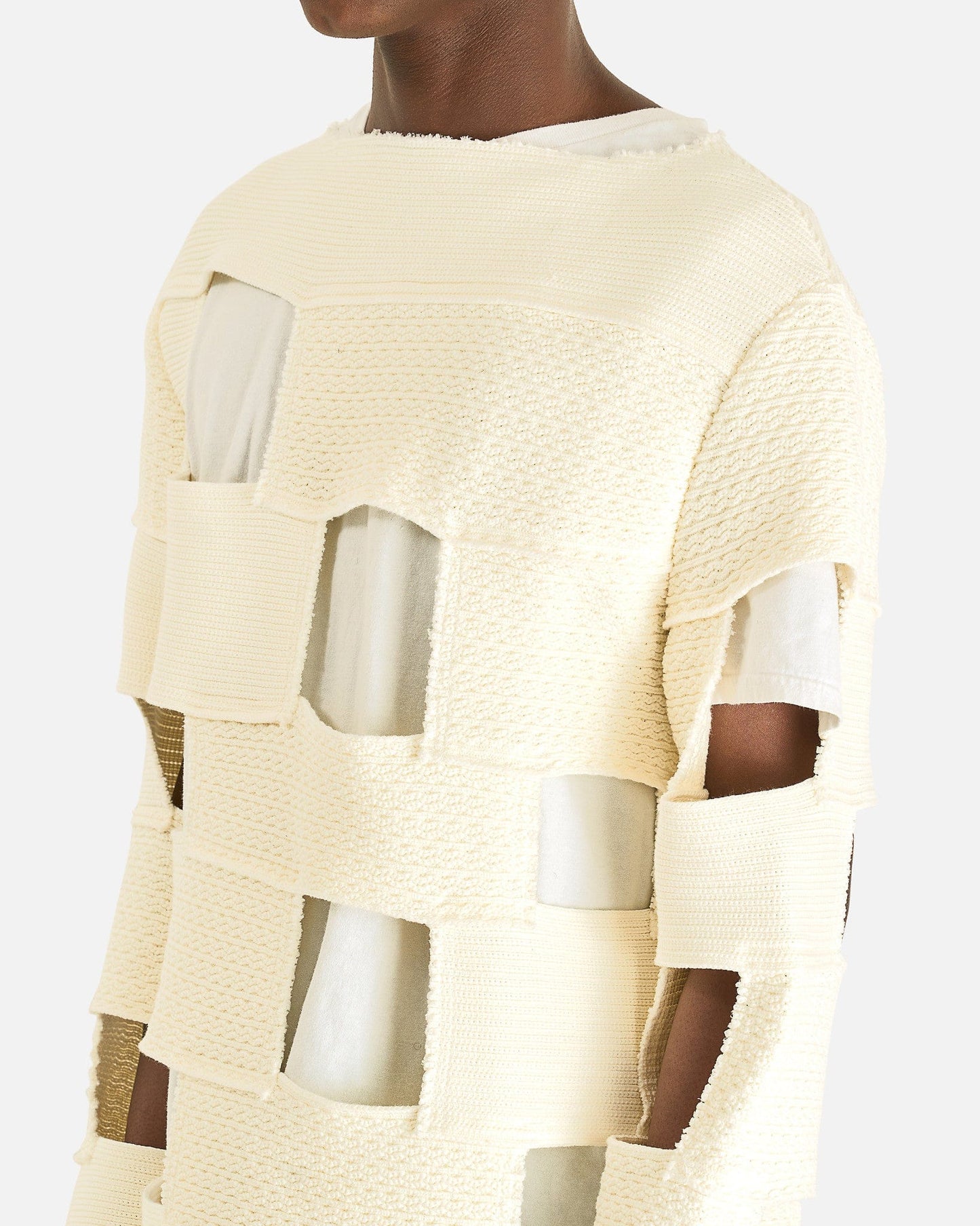 Comme des Garcons HOMME PLUS Men's Shirts Cut-Out Long Sleeve in White