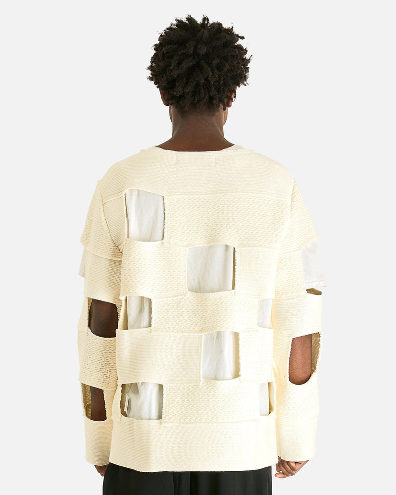 Comme des Garcons HOMME PLUS Men's Shirts Cut-Out Long Sleeve in White