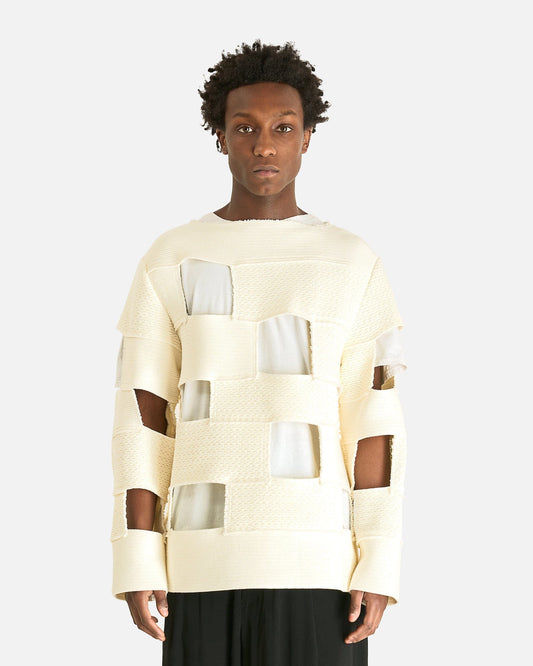 Comme des Garcons HOMME PLUS Men's Shirts Cut-Out Long Sleeve in White