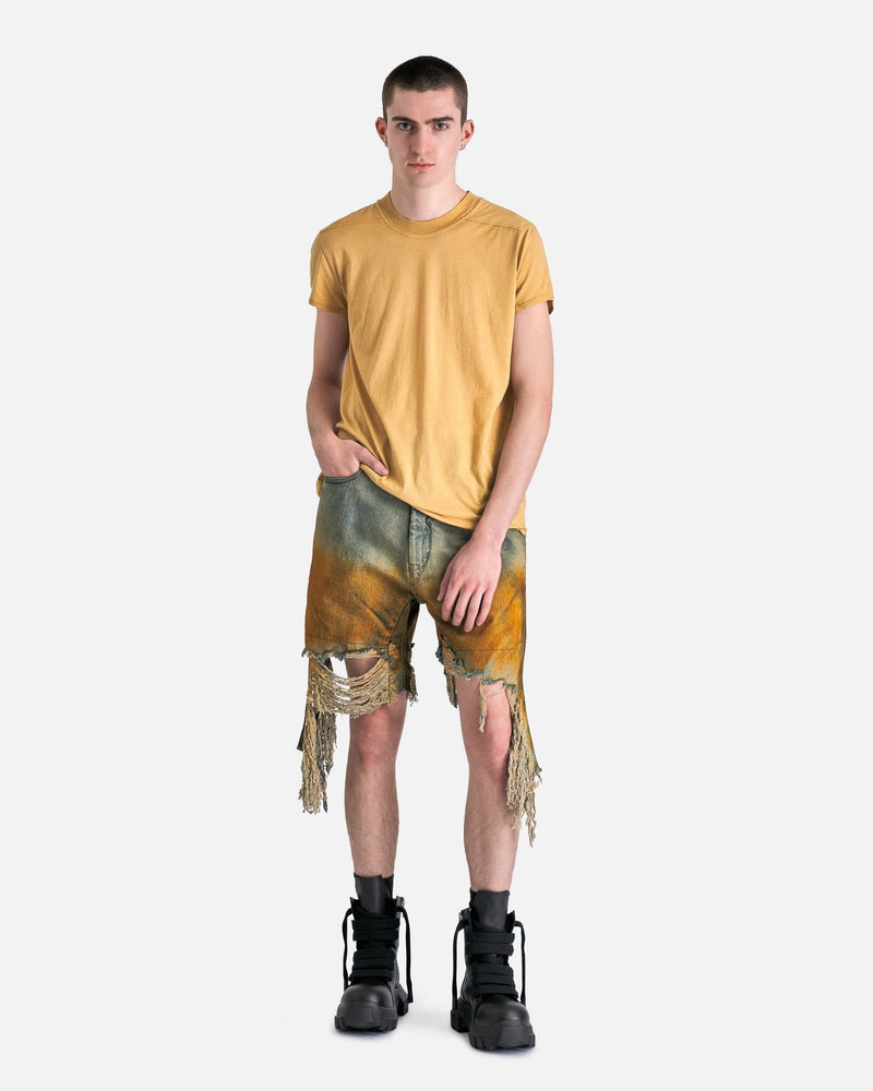 Rick Owens DRKSHDW Men's Shorts Cutoffs in Sky/Orange Degrade