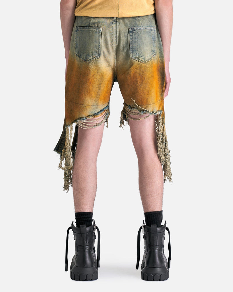 Rick Owens DRKSHDW Men's Shorts Cutoffs in Sky/Orange Degrade