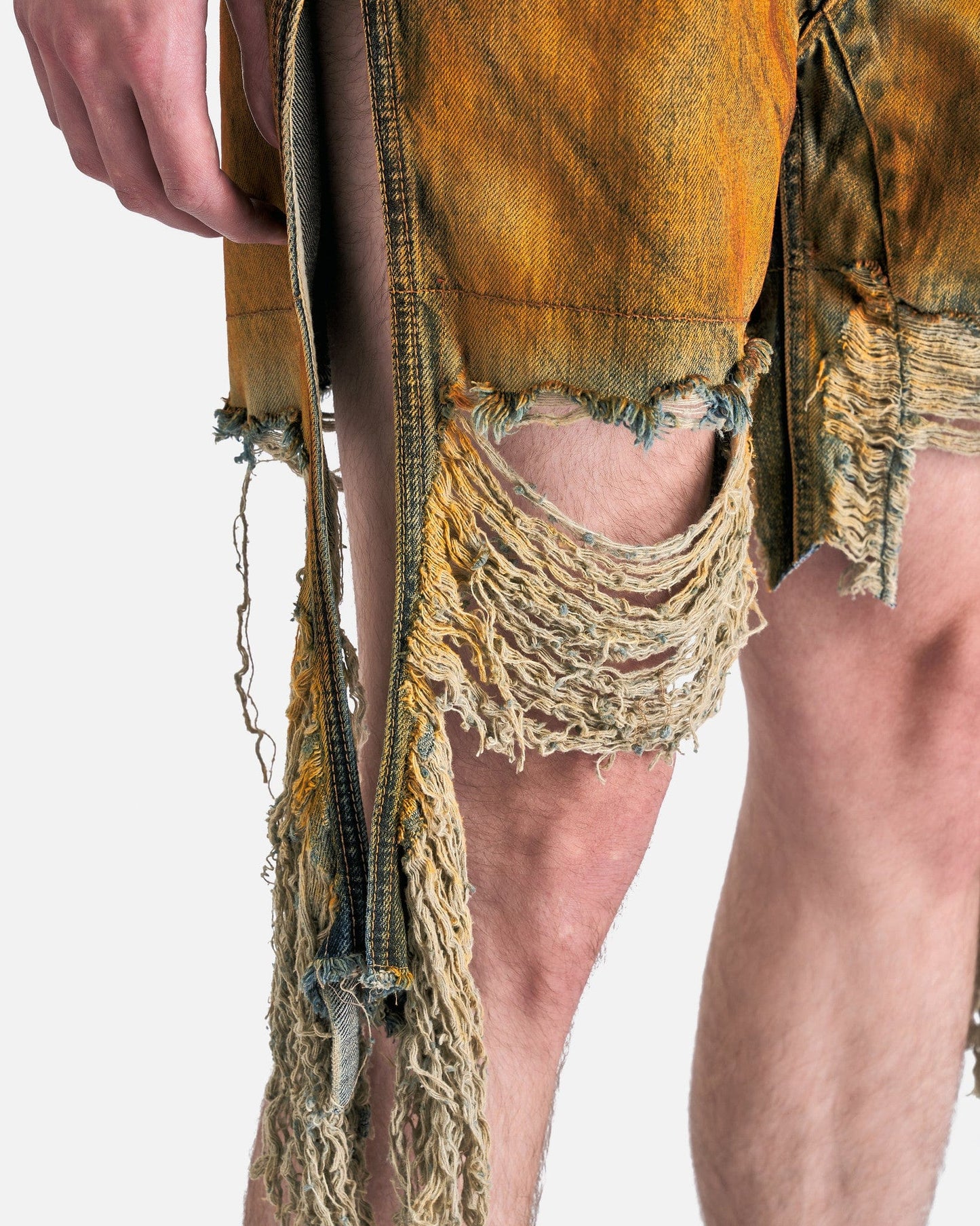 Rick Owens DRKSHDW Men's Shorts Cutoffs in Sky/Orange Degrade