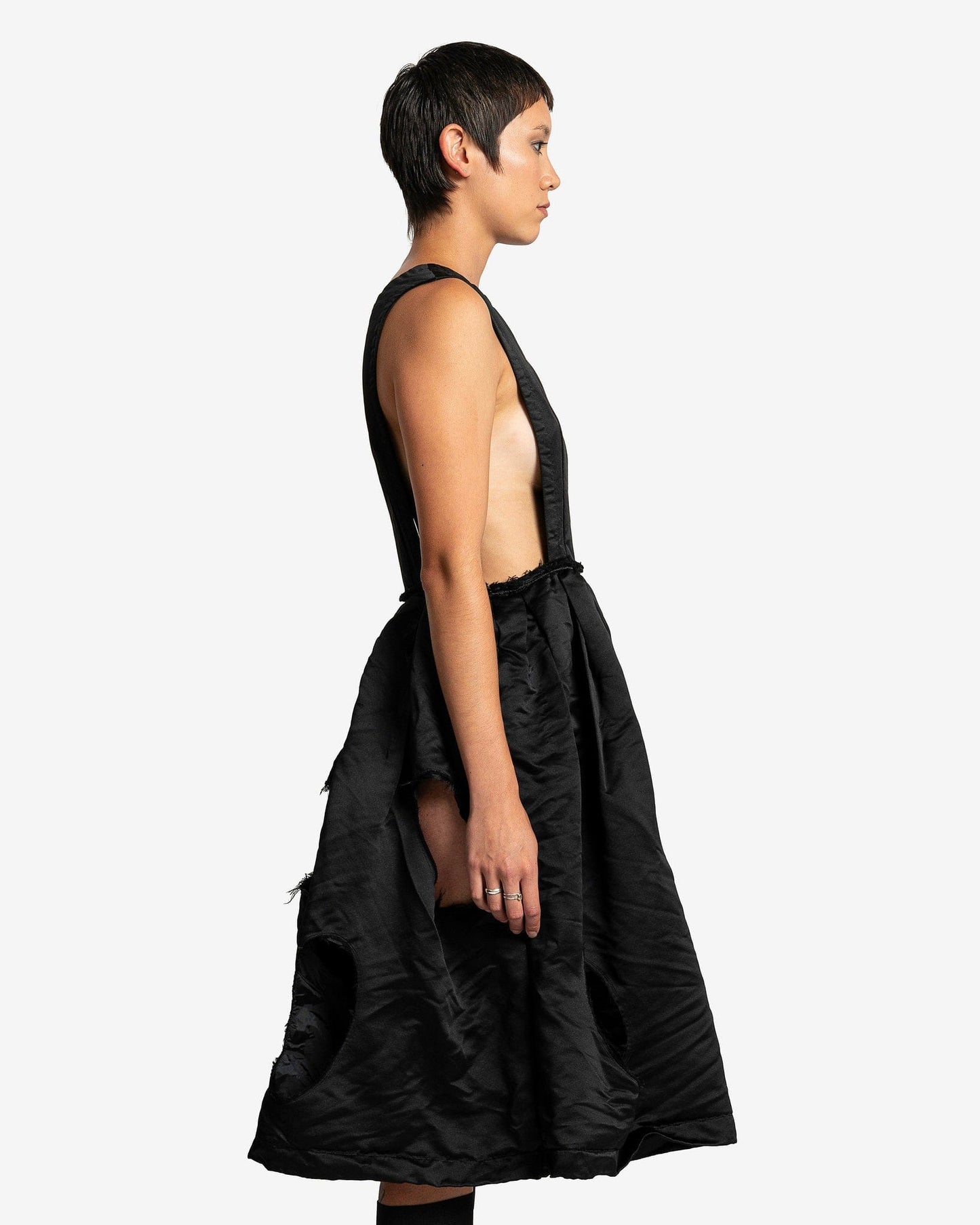 BLACK Comme des Garçons Women Skirts Cutout Pinafore in Black