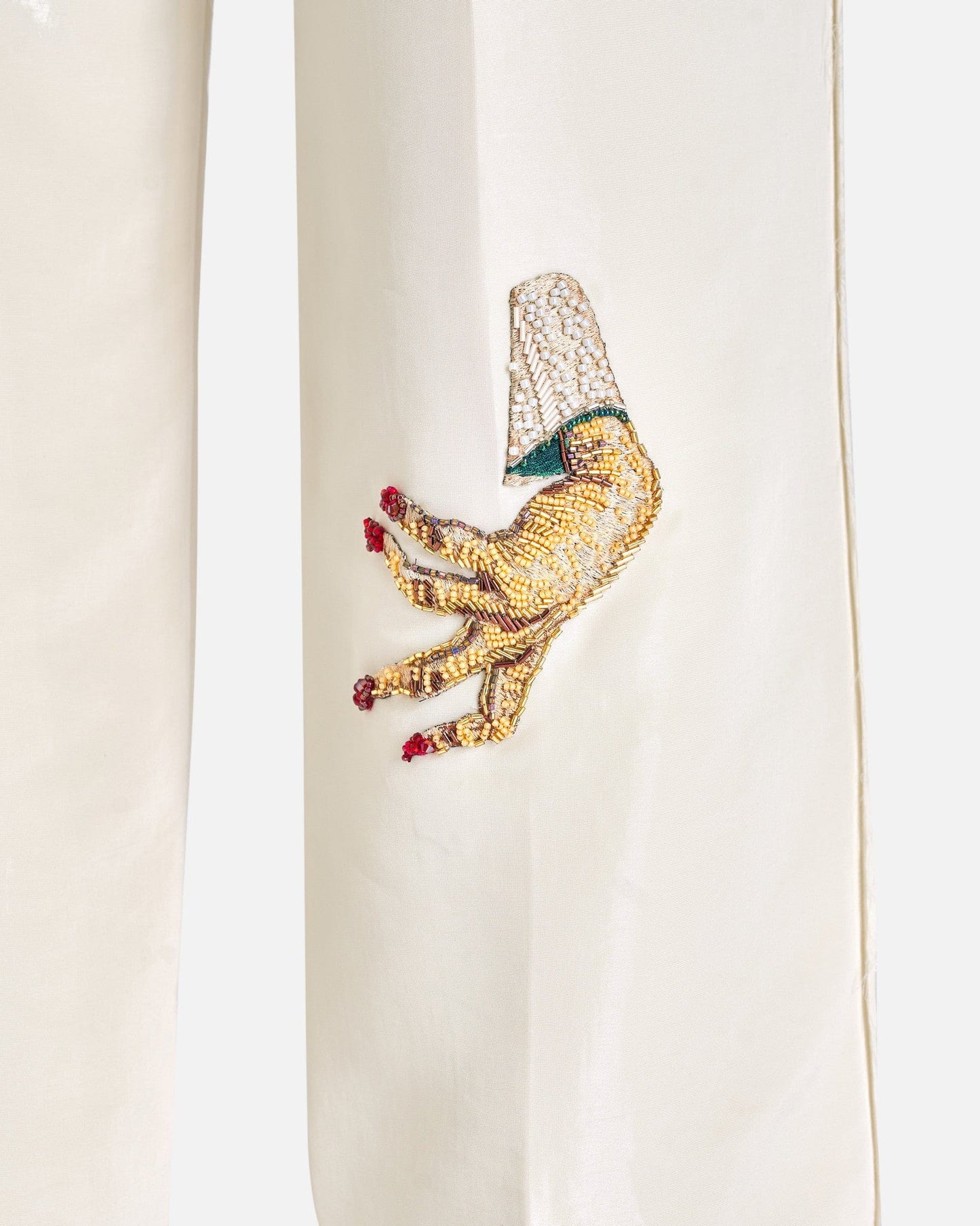 UNDERCOVER Women Pants D-Hand Embroidered Suit Pants in Ivory