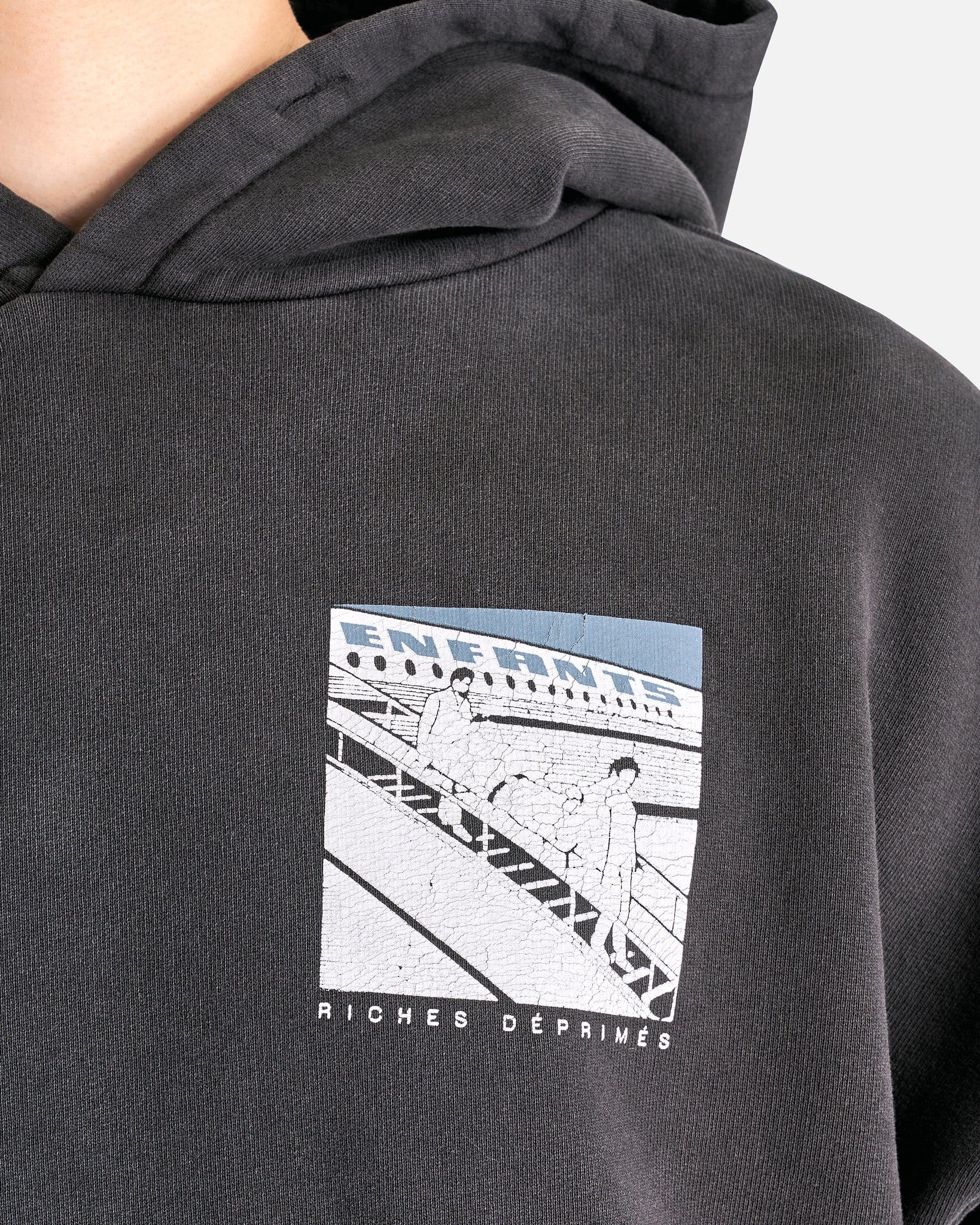 Enfants Riches Deprimes Men's Sweatshirts Death in Flight Hoodie in Faded Black