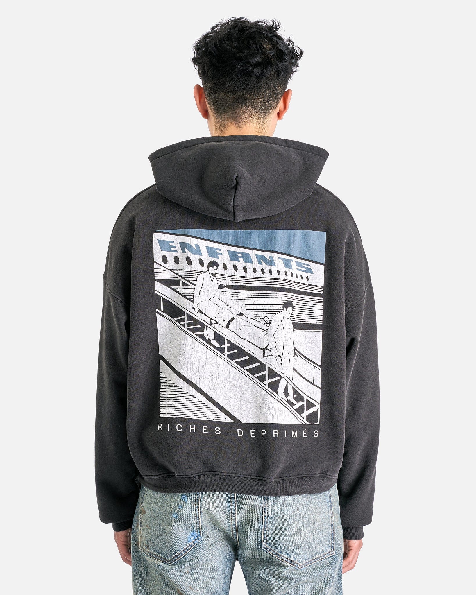 Enfants Riches Deprimes Men's Sweatshirts Death in Flight Hoodie in Faded Black