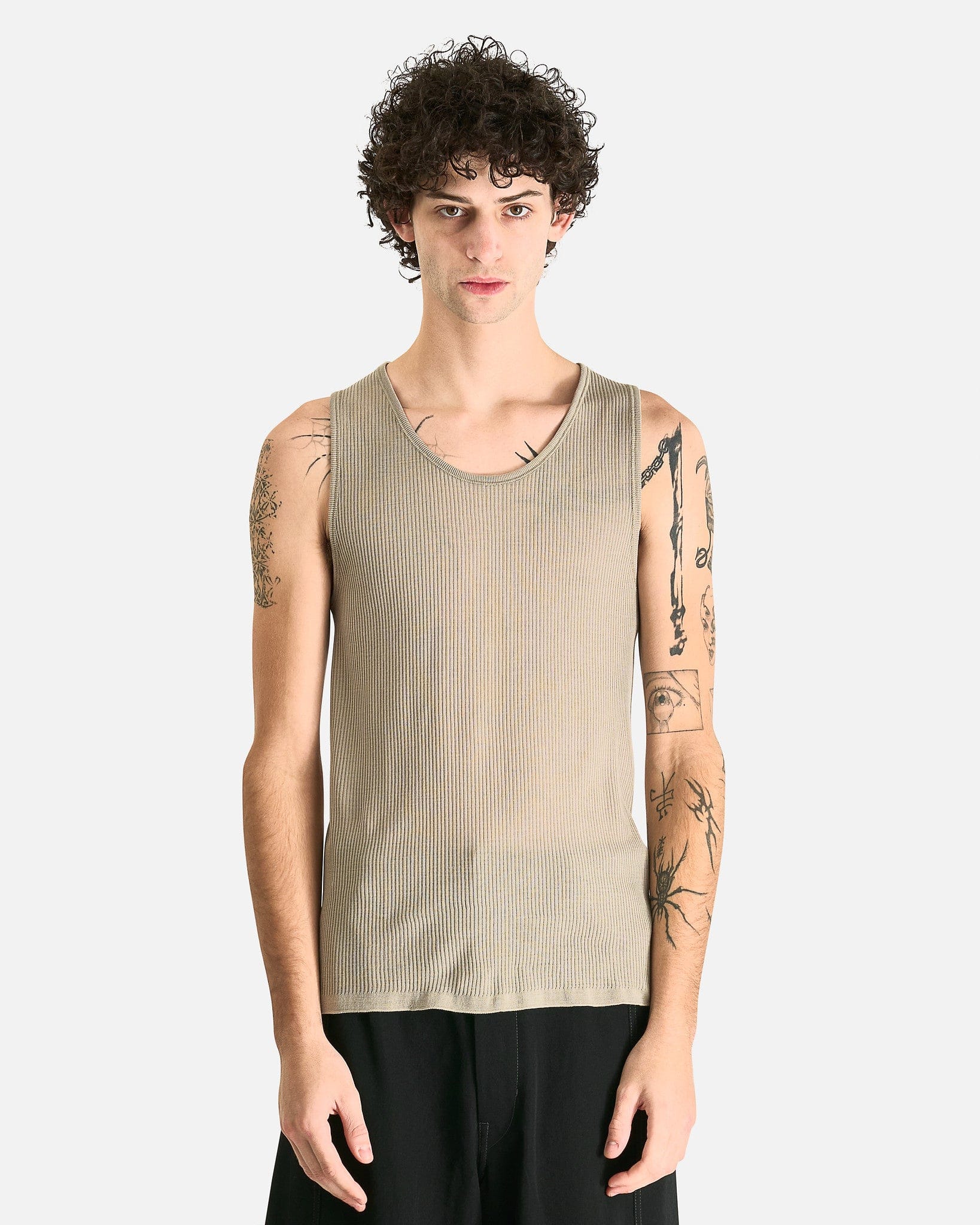 LEMAIRE Men's Tops M Debardeur in Light Sage