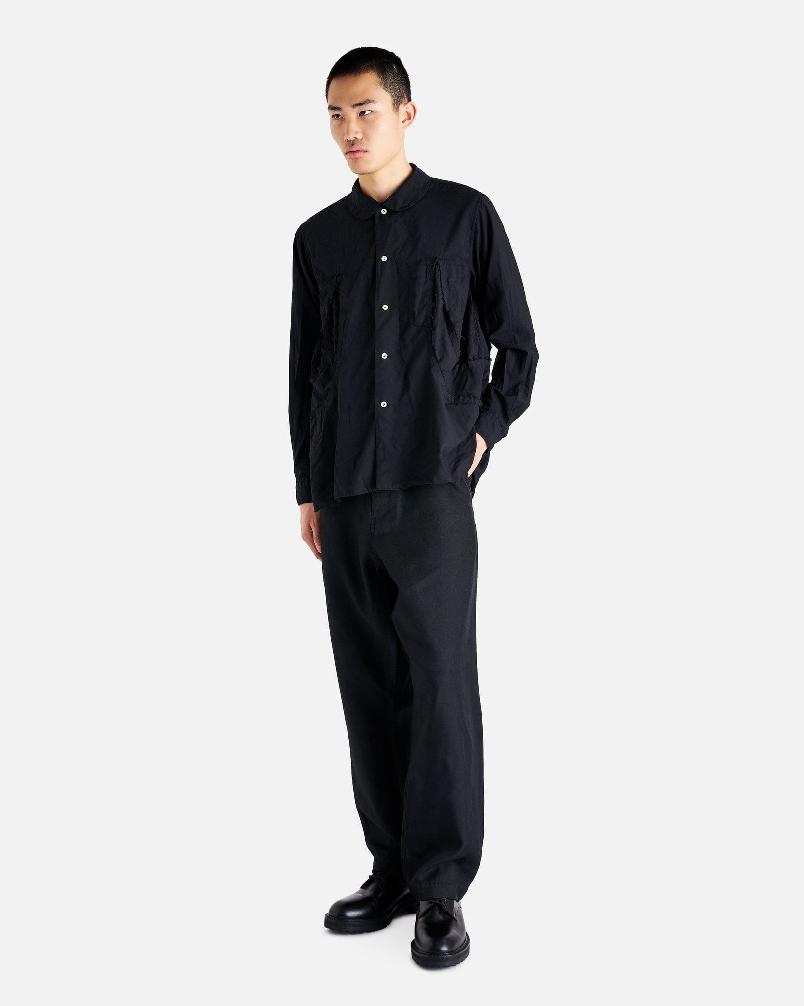 BLACK Comme des Garçons Men's Shirts Deconstructed Shirt in Black