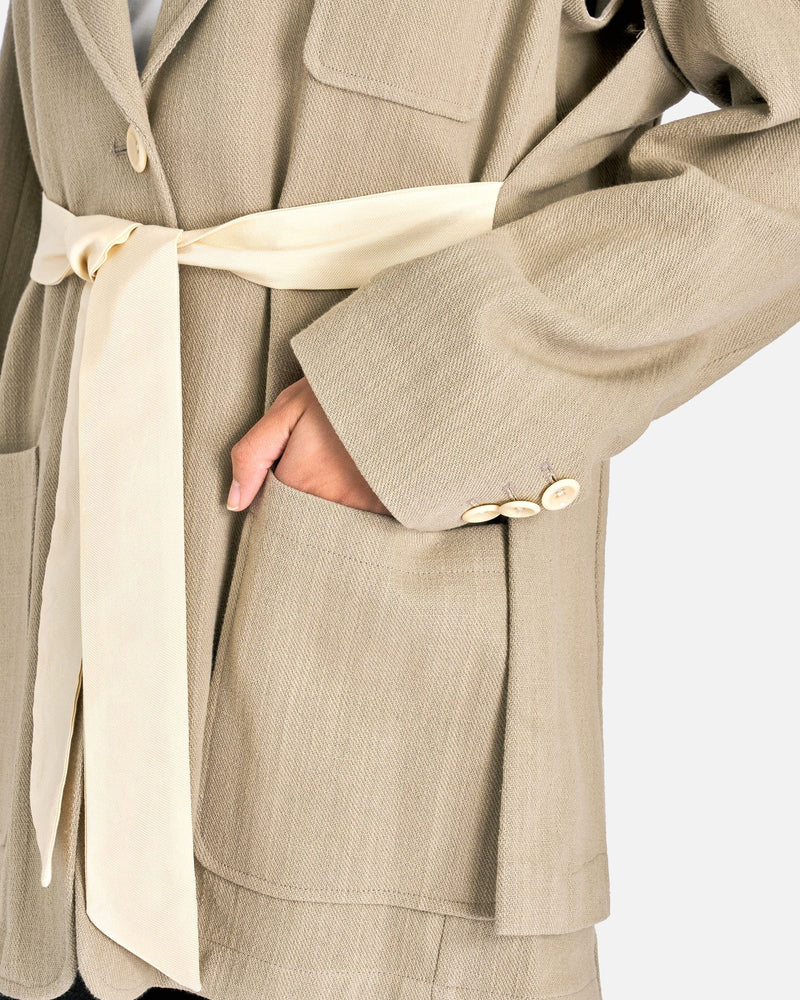 Our Legacy Women Jackets Deconstructed Square Blazer in Khaki