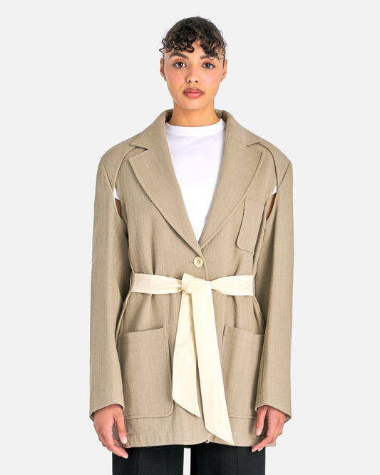 Our Legacy Women Jackets Deconstructed Square Blazer in Khaki