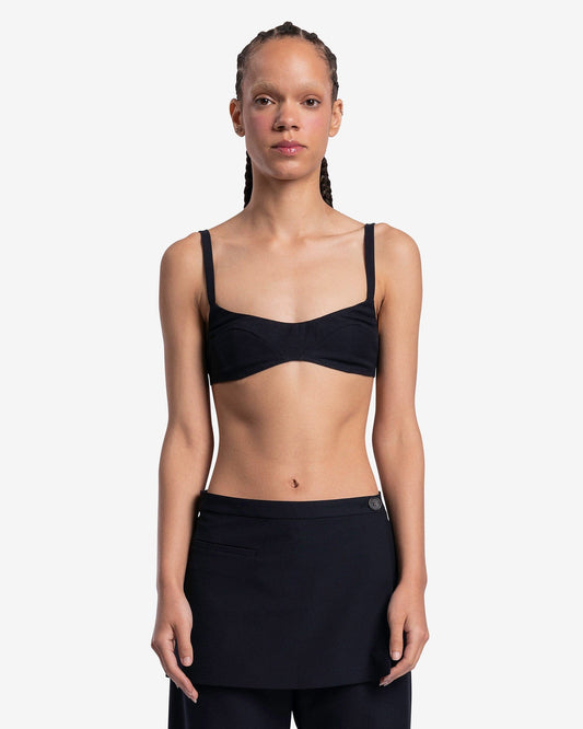 Sandy Liang Women Tops Demie Bra Top in Navy