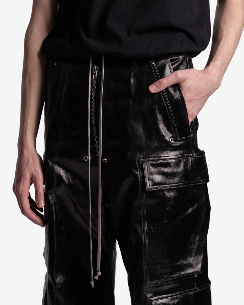 Rick Owens Men's Pants Denim Cargobelas in Black