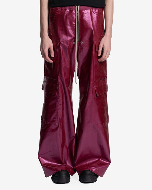 Rick Owens Men's Pants Denim Cargobelas in Fuchsia