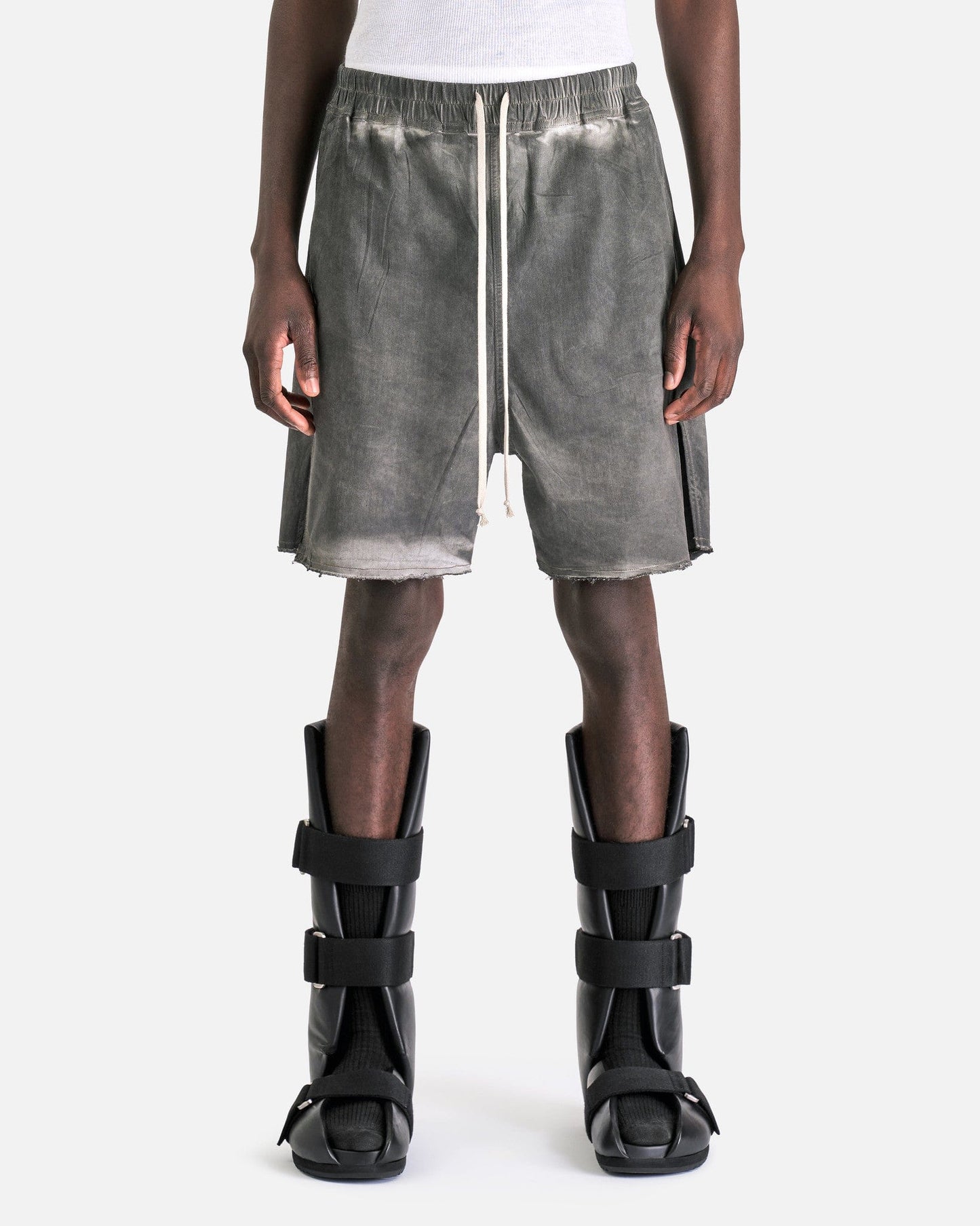 Denim Long Boxer Shorts in Dark Dust