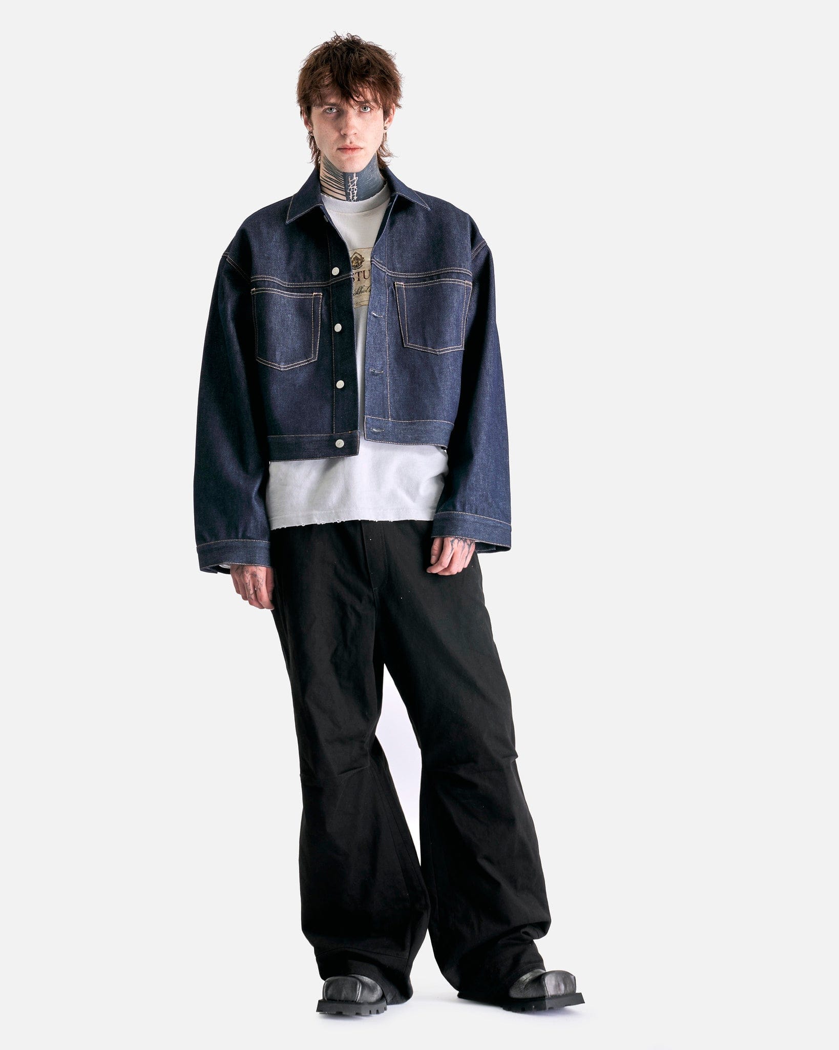 Acne Studios Men's Shirts Denim Outershirt in Indigo Blue
