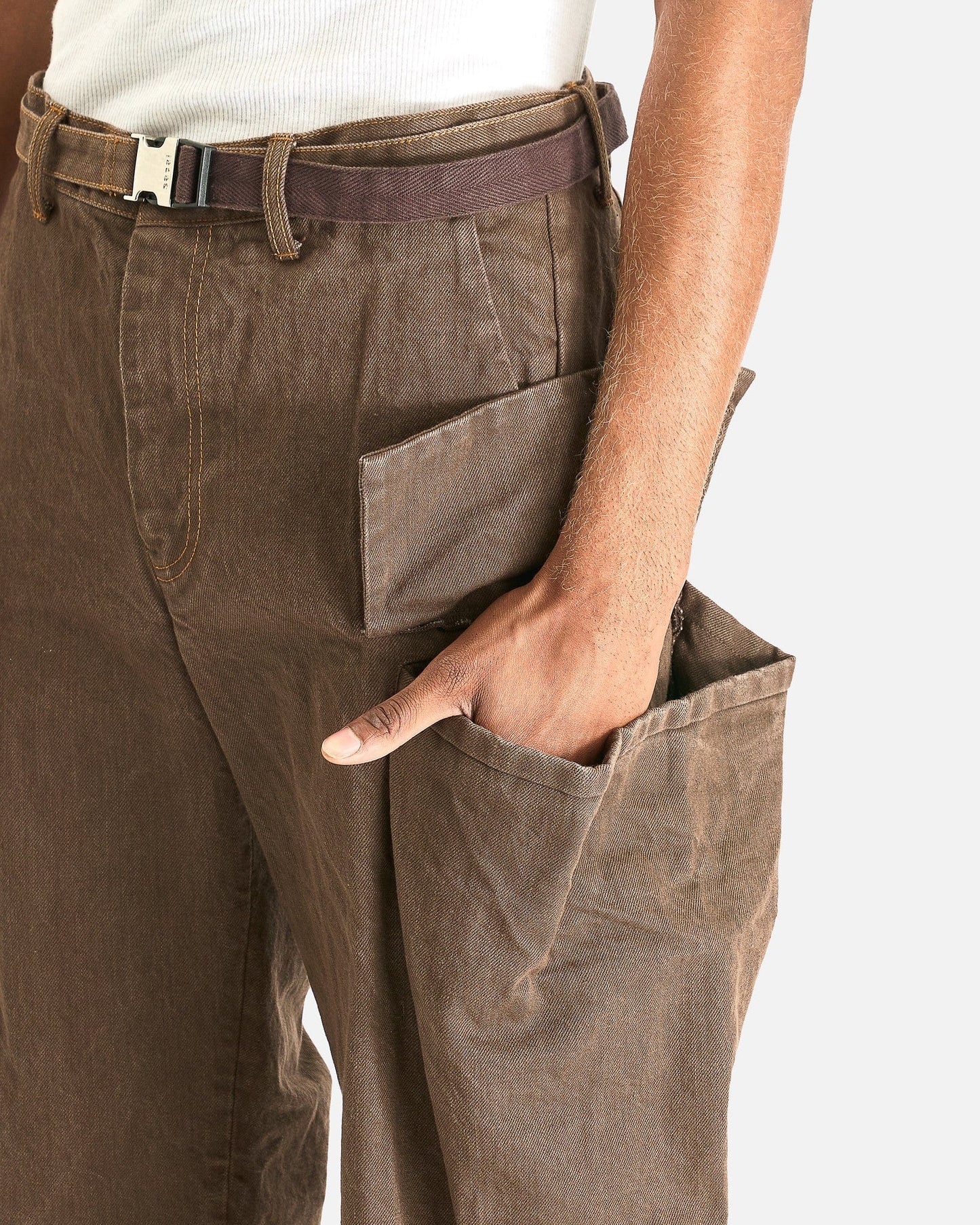 Sacai Men's Pants Denim Pants in Brown