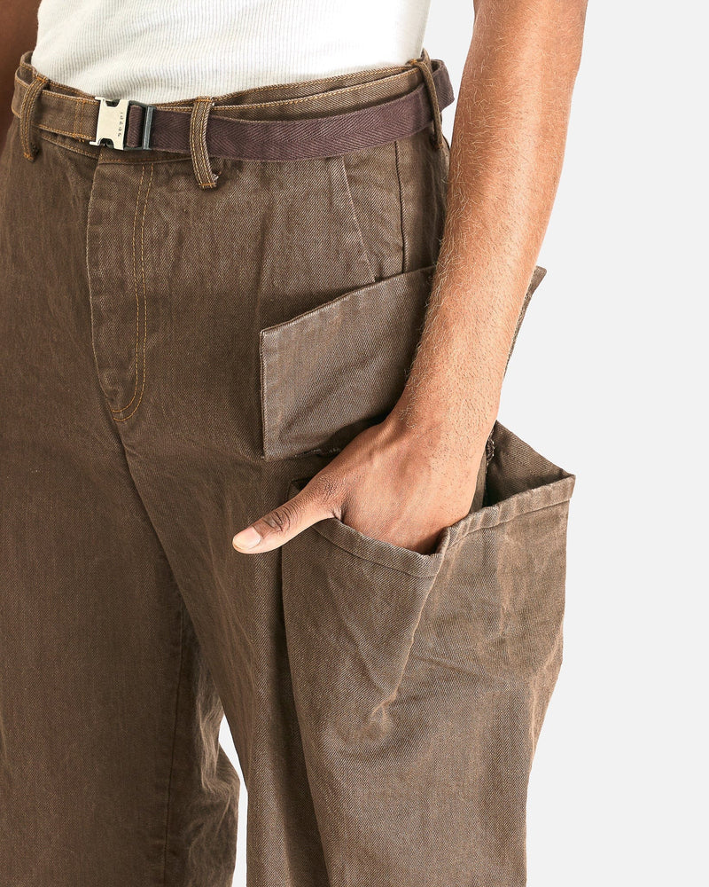 Sacai Men's Pants Denim Pants in Brown