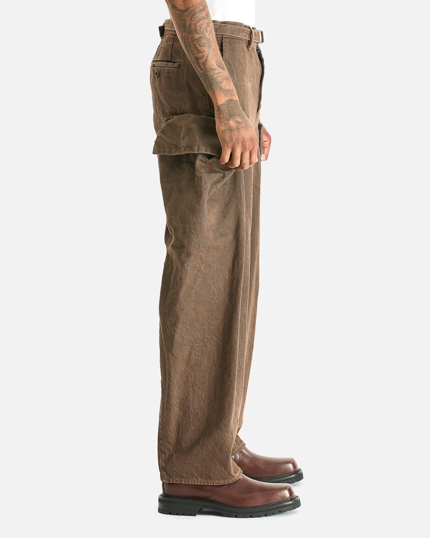 Sacai Men's Pants Denim Pants in Brown