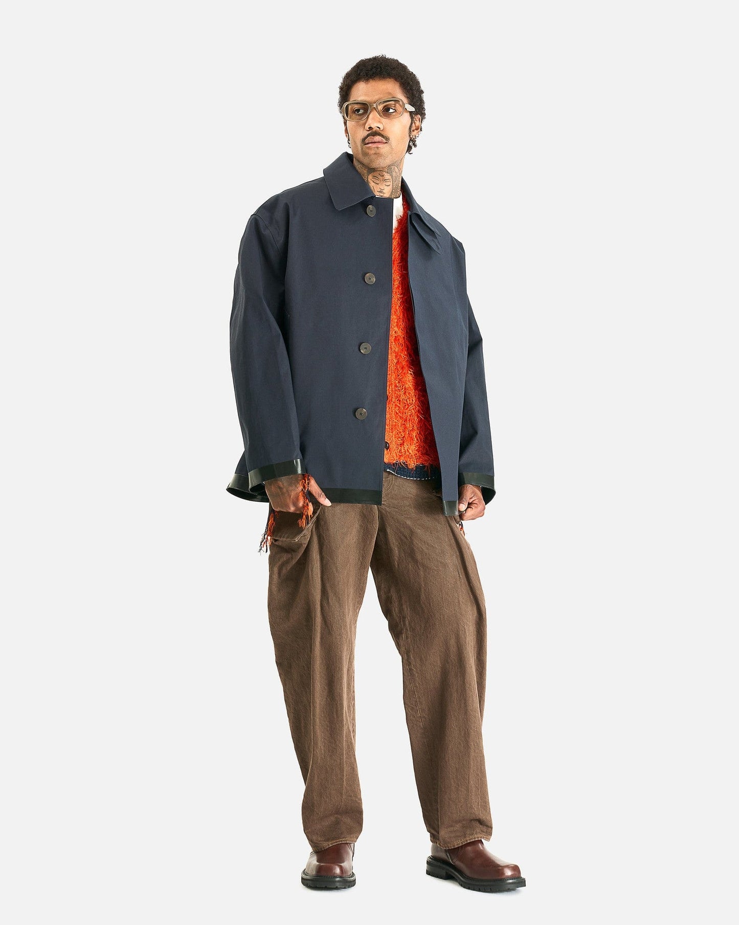 Sacai Men's Pants Denim Pants in Brown