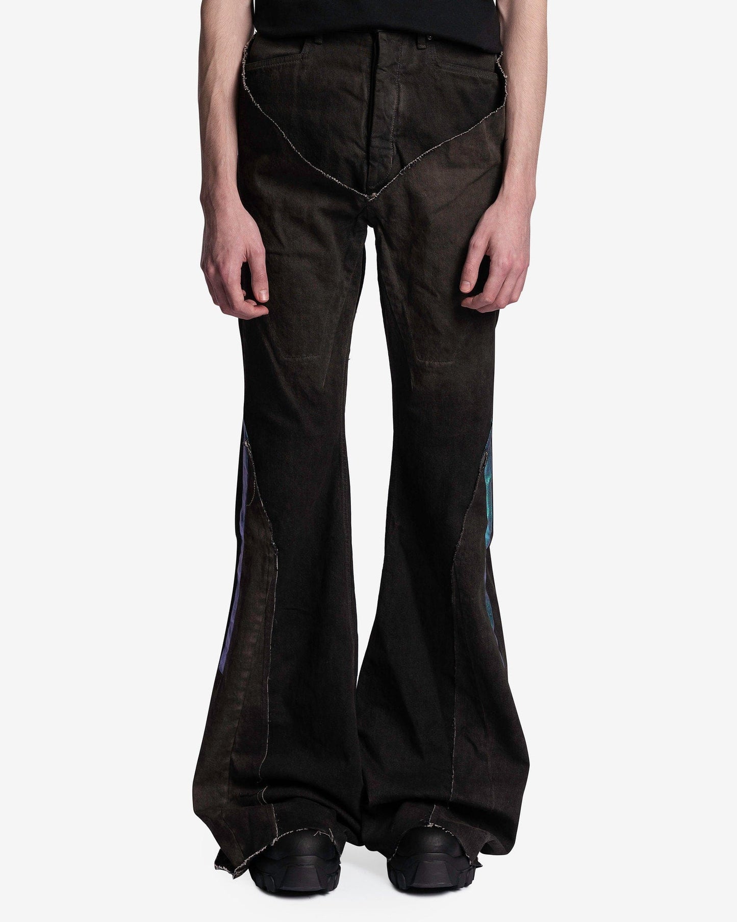 Rick Owens Men's Pants Denim Slivered Bootcut in Dark Dust