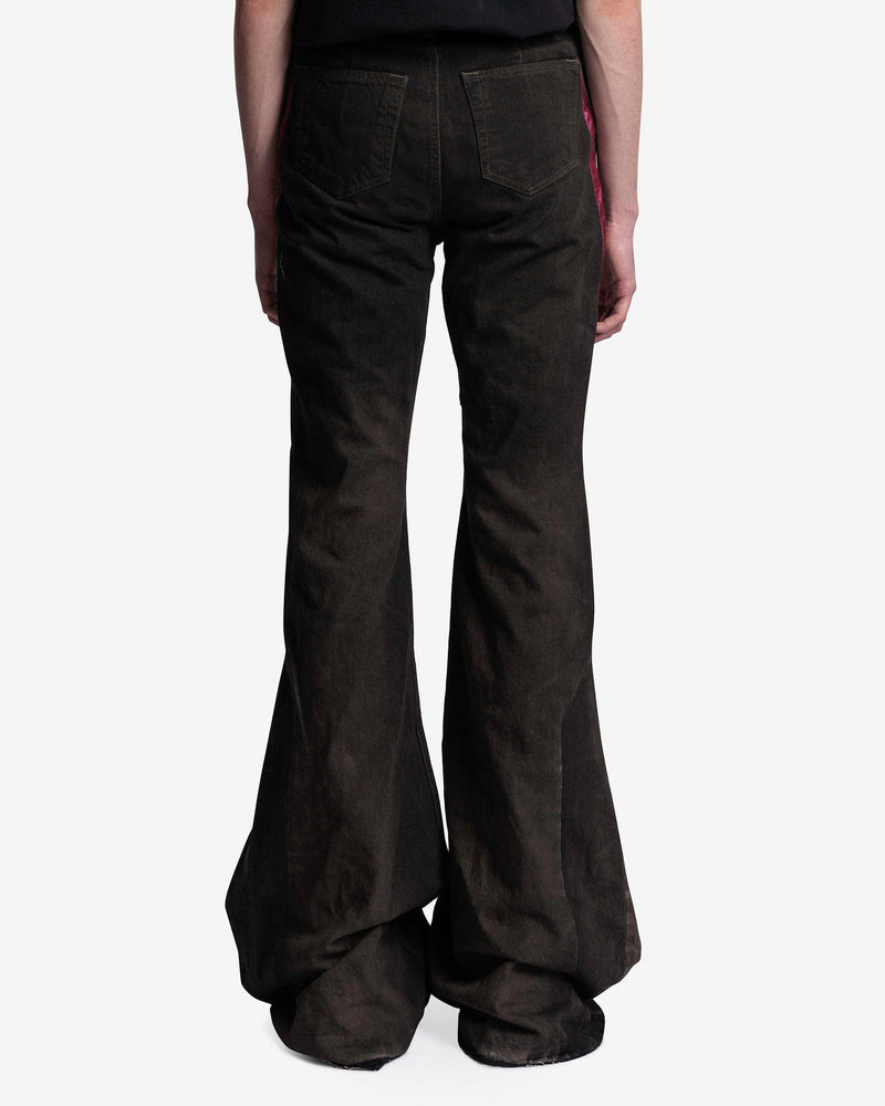 Rick Owens Men's Pants Denim Slivered Bootcut in Dark Dust