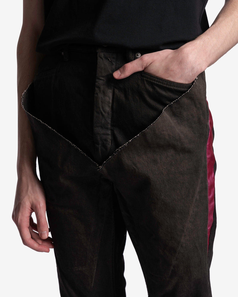 Rick Owens Men's Pants Denim Slivered Bootcut in Dark Dust