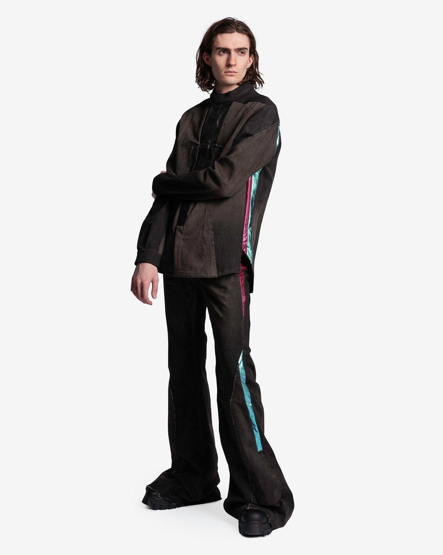 Rick Owens Men's Pants Denim Slivered Bootcut in Dark Dust