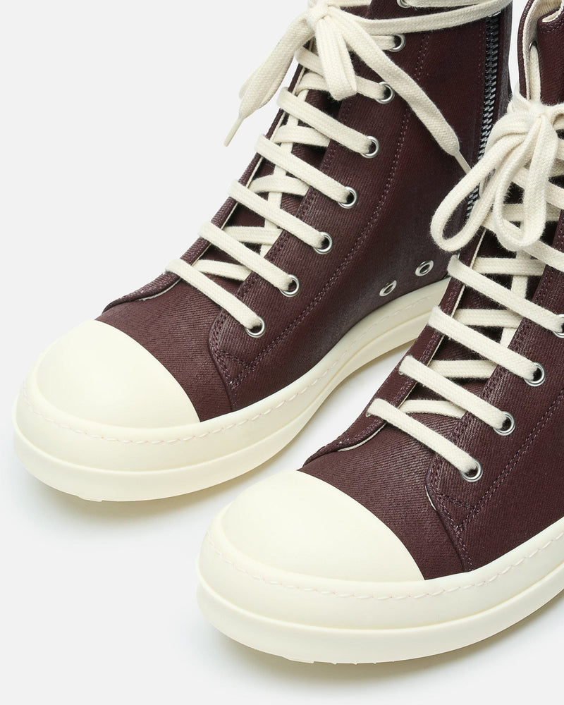 Rick Owens DRKSHDW Men's Sneakers Denim Sneaks in Scab Wax/Milk