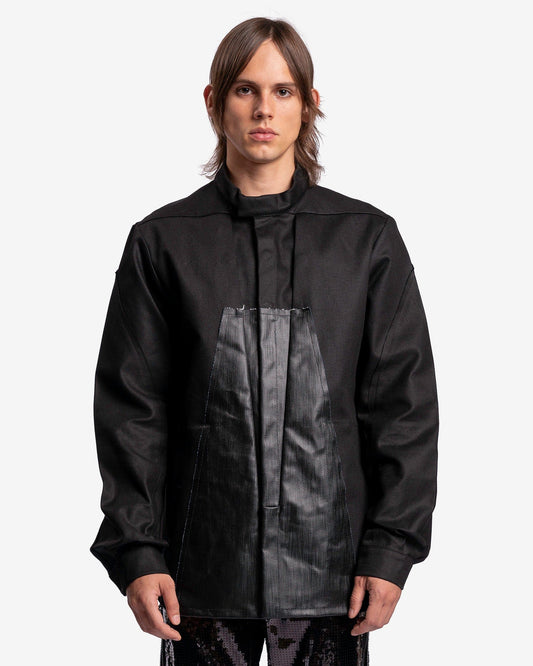 Rick Owens Men's Shirts Denim Splintered Outershirt in Black