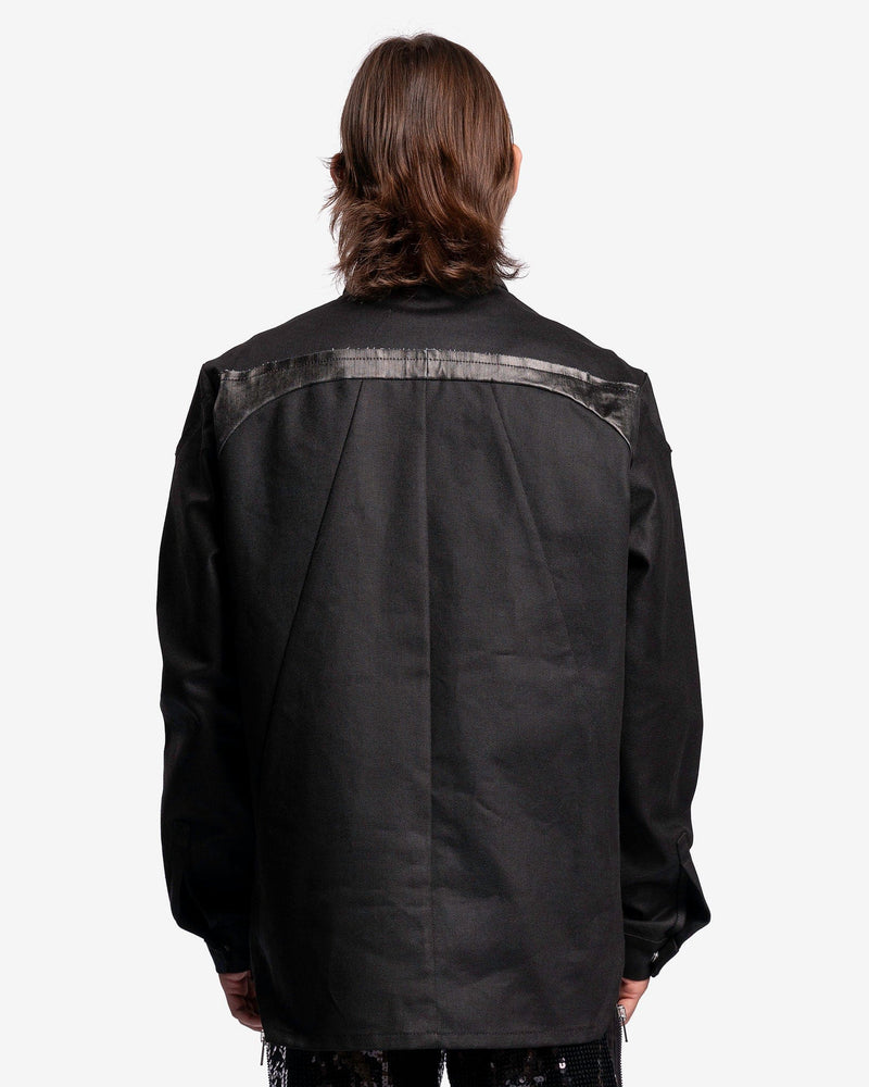 Rick Owens Men's Shirts Denim Splintered Outershirt in Black