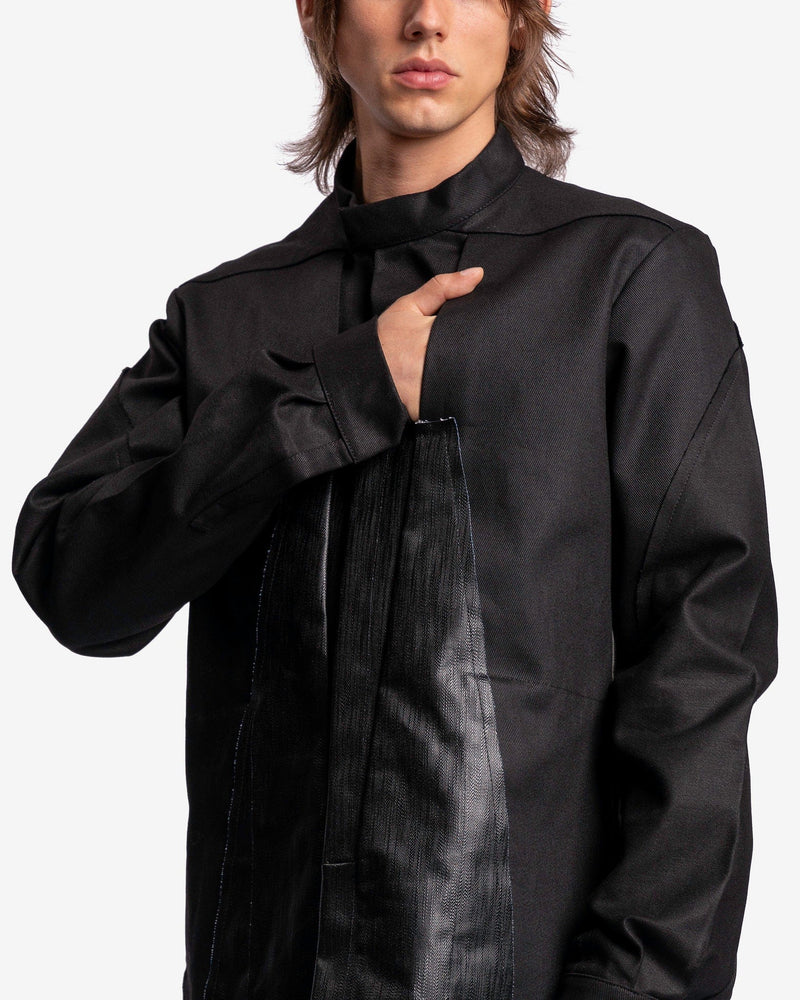 Rick Owens Men's Shirts Denim Splintered Outershirt in Black