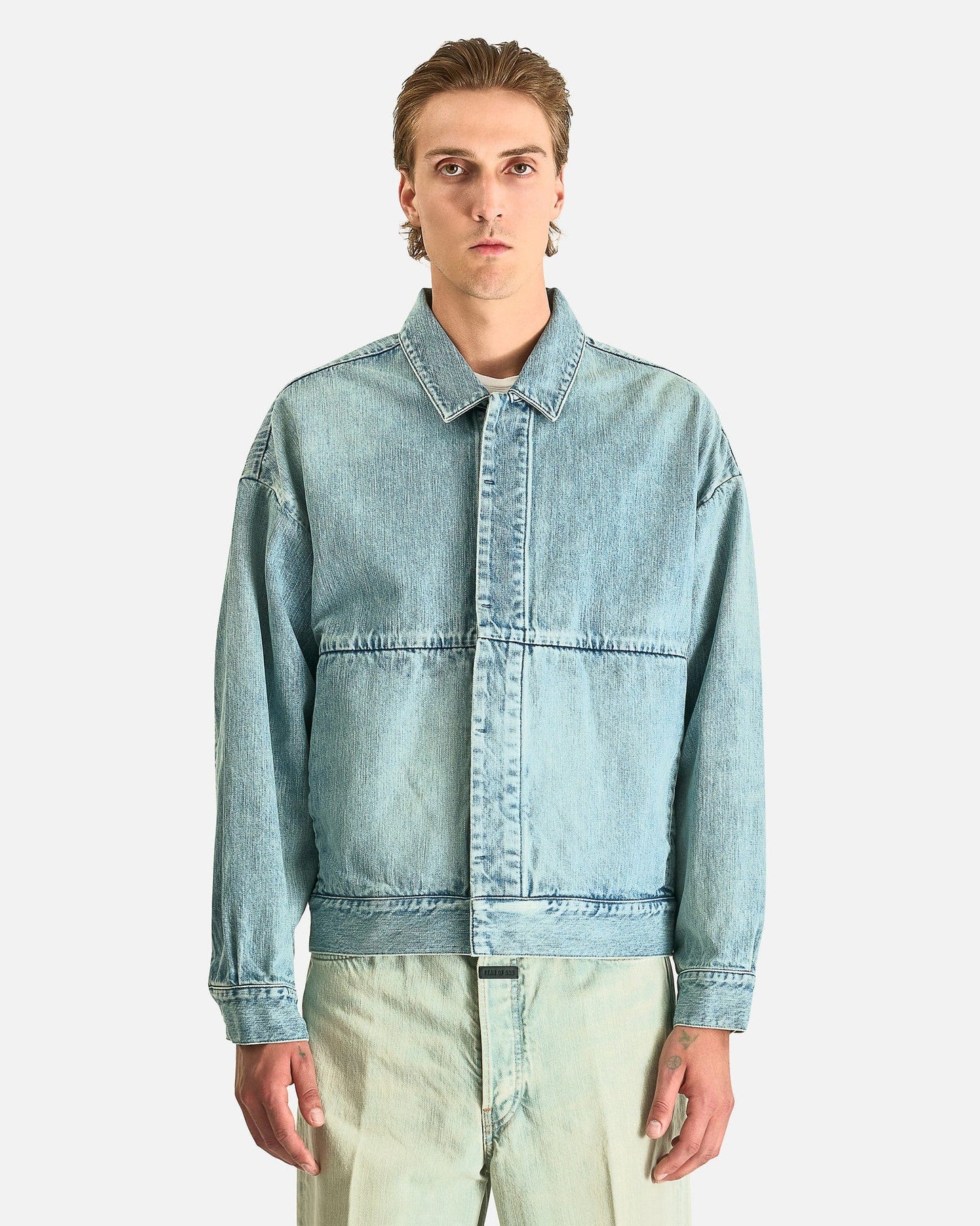 Fear of God Men's Jackets Denim Trucker Jacket in Medium Indigo